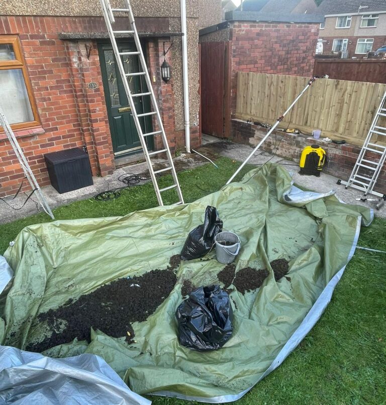 Residential gutter maintenance in Swansea home